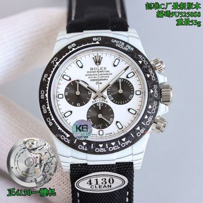Clean Factory Rolex Daytona 4130 White Face Watch 40mm 